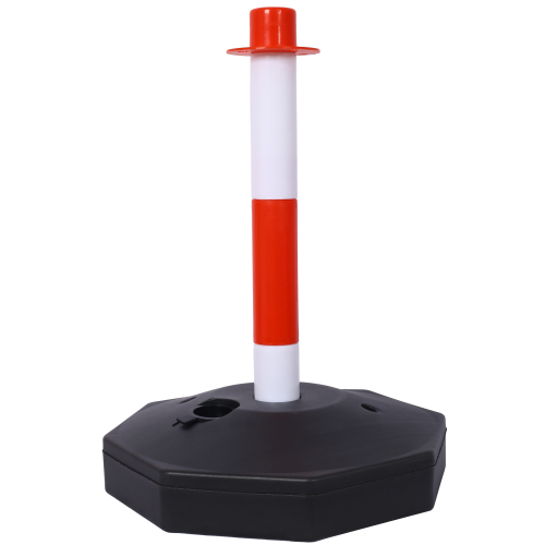 4 Pack Traffic Delineator Post Cones with Fillable Base, Adjustable Plastic Safety Barrier with 5Ft Plastic Chain, Outdoor and Indoor Crowd Control Stanchion for Traffic Control and warning W/R、、eastwooduniform