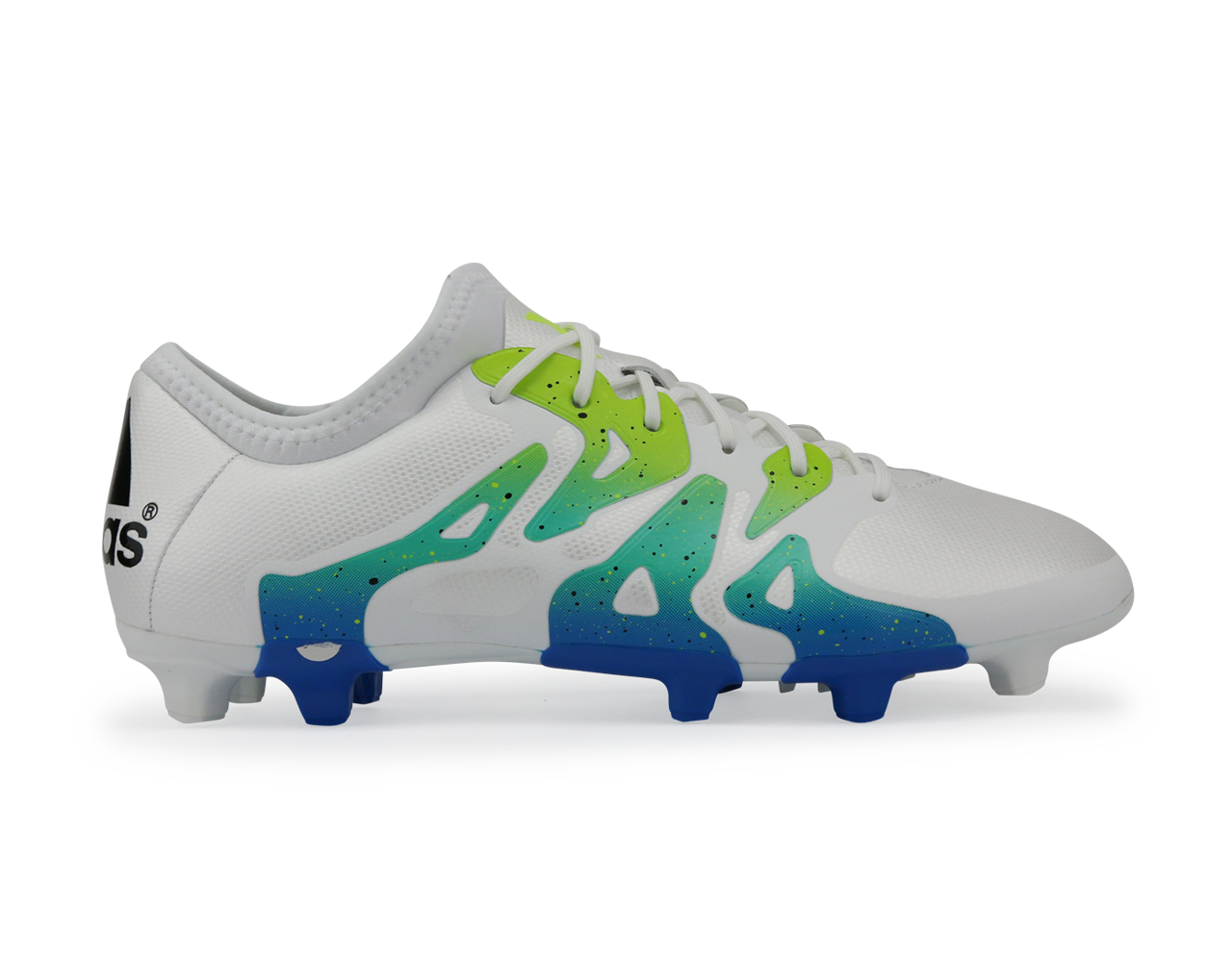 adidas Men's X 15.2 FG/AG White/Core Black/Solar Slime、mySite、bottomscart