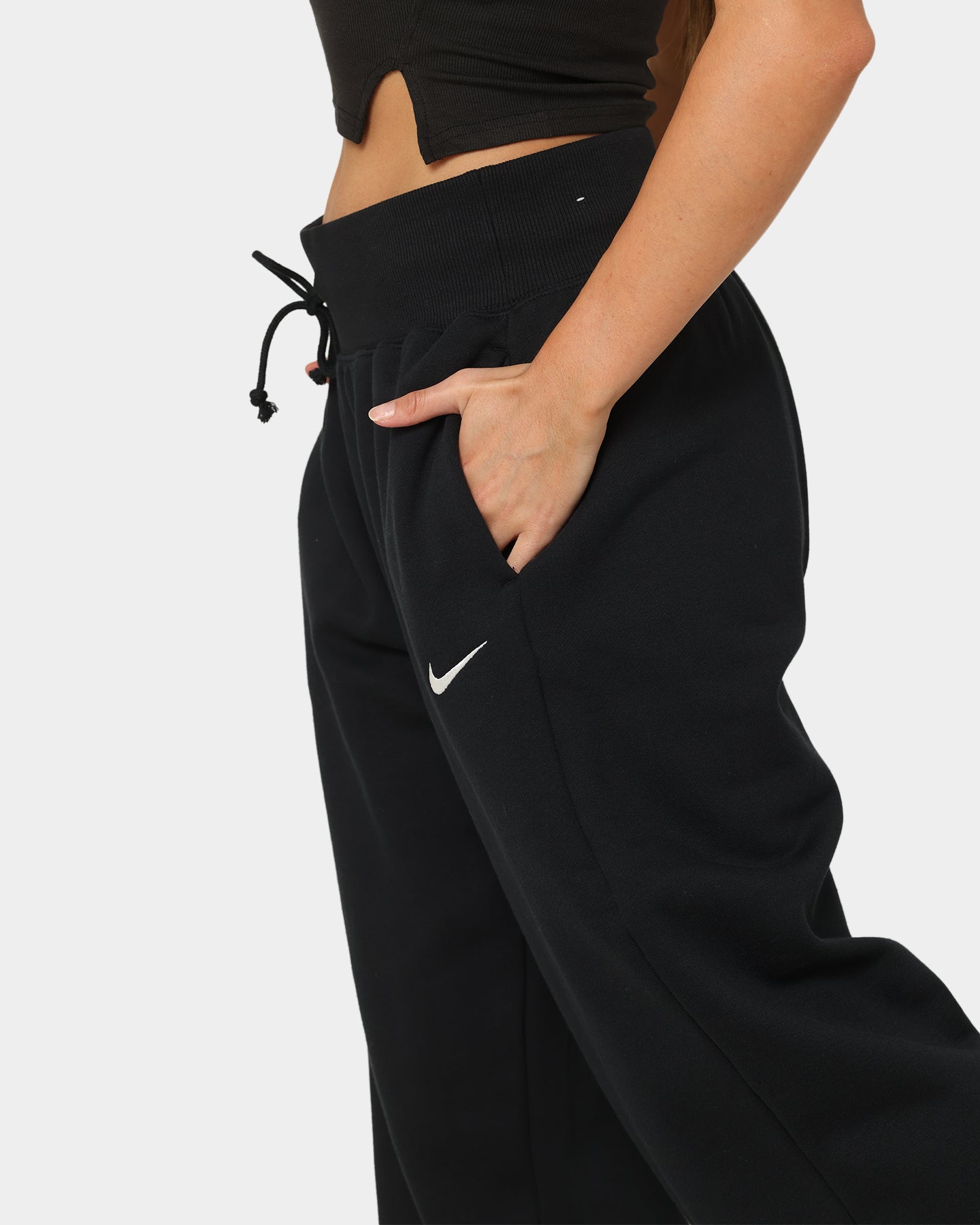 Nike Women's Sportswear Style Fleece High Rise Oversized Pants Black/Sail、mySite、zt4zffjzw