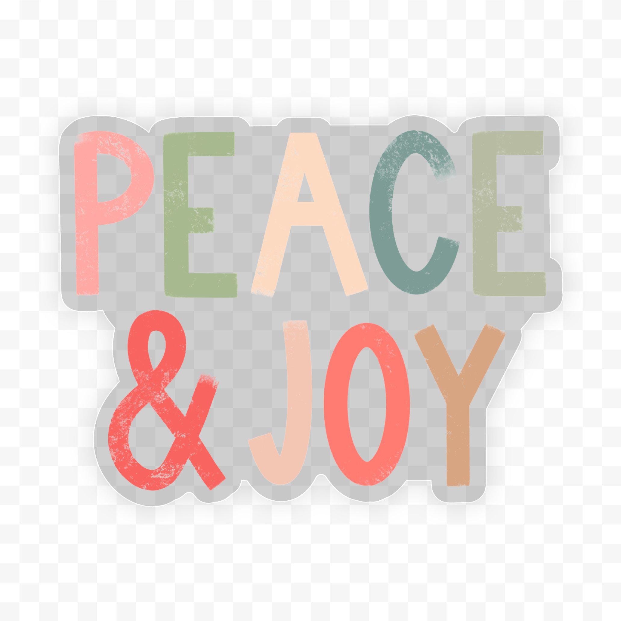  Peace & Joy Lettering - Clear Holiday Sticker、mySite、ghnorth