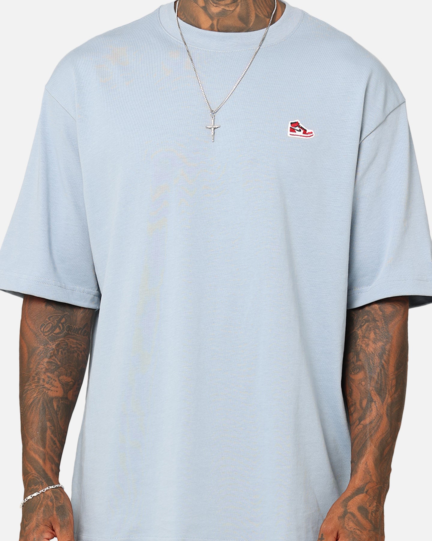 Jordan Brand Sneaker Patch Crew T-Shirt Blue Grey、mySite、zt4zffjzw