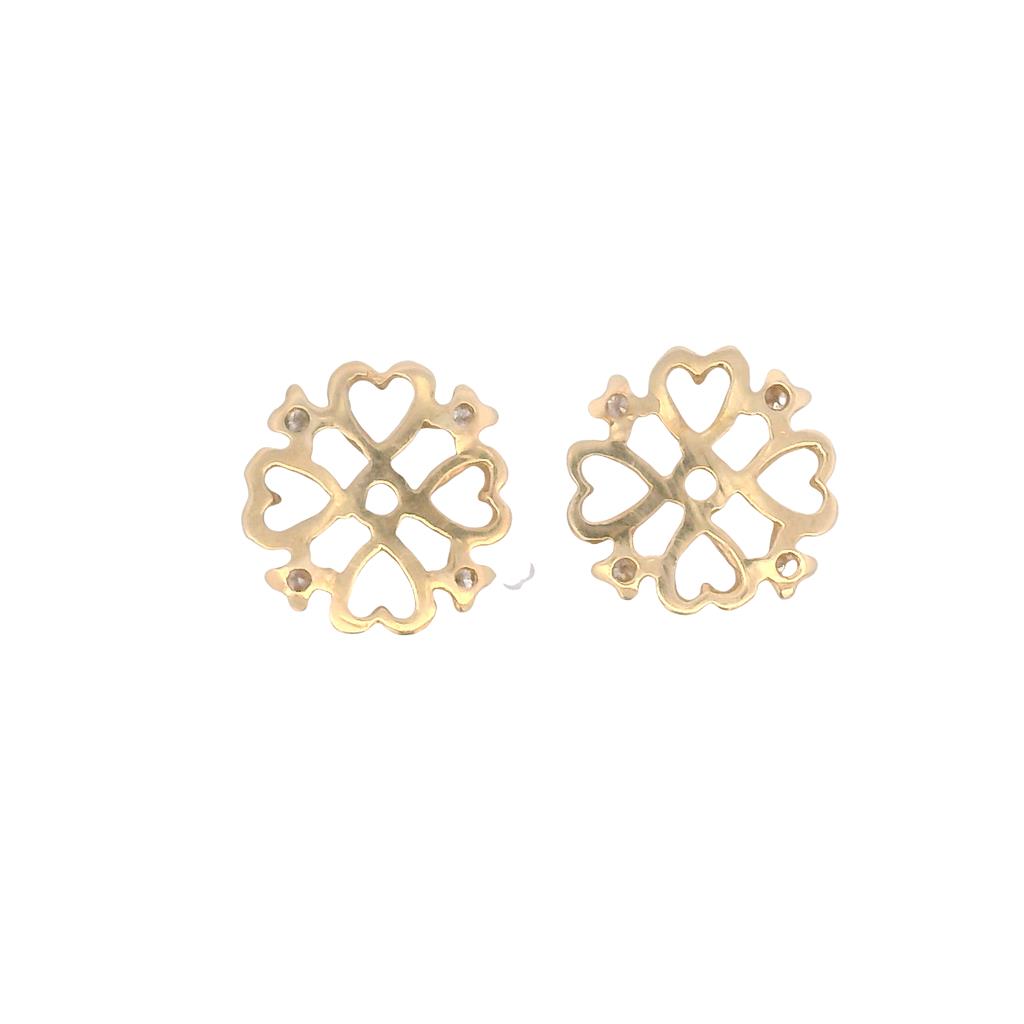 Estate 14K Yellow Gold 0.09ctw Diamond Earring Jacket Stud Earrings、mySite、botmansion
