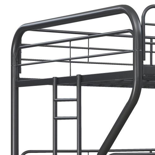 Furniture Triple Bunk Bed, FULL/FULL/FULL, black、、casual