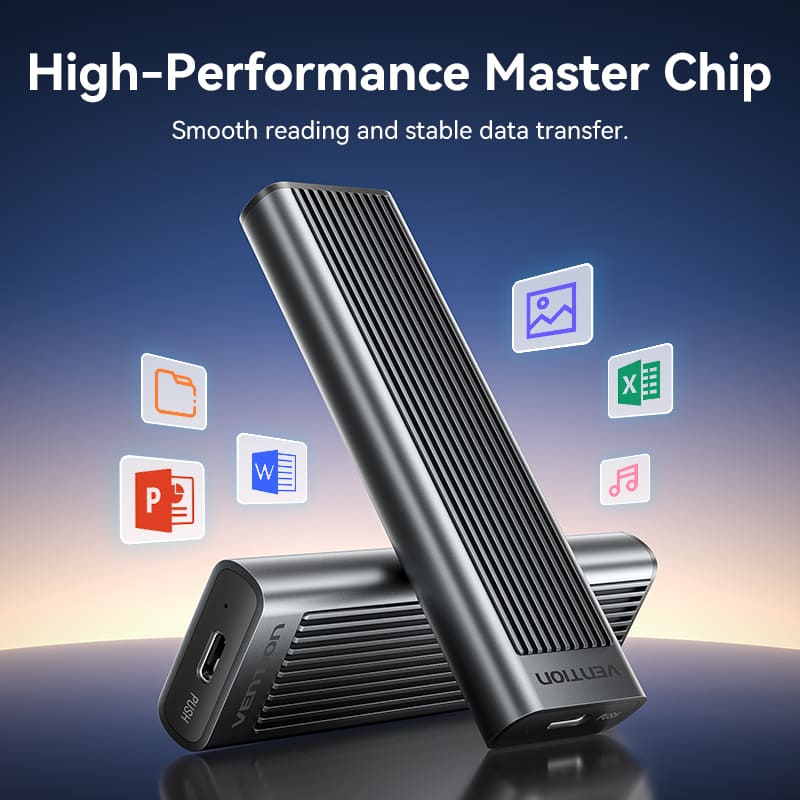 Vention M.2 NVMe & SATA SSD Enclosure (USB 3.2 Gen 2-C) with Heat Sink Gray Aluminum Alloy Type、mySite、fannypackpong