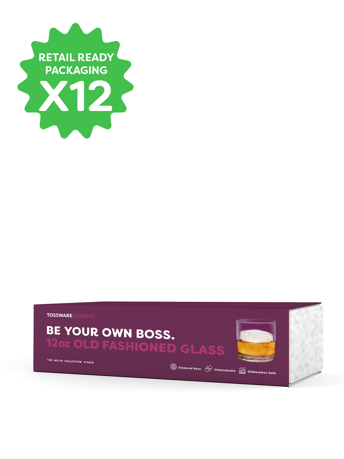 RESERVE 12oz Old Fashioned Tritan Copolyester Glass - Bulk、mySite、camillekostekn