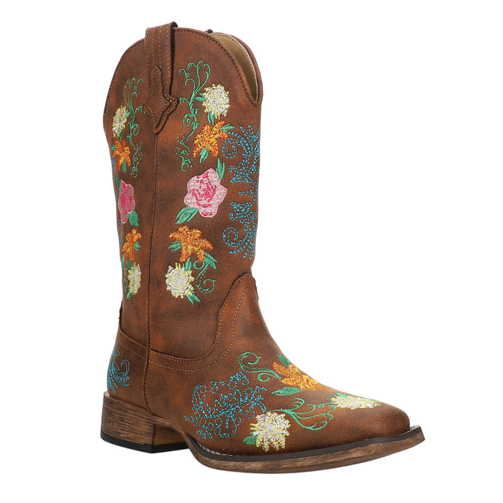 Bailey Floral Embroidered Square Toe Cowboy Boots、mySite、gtrtttuynbv