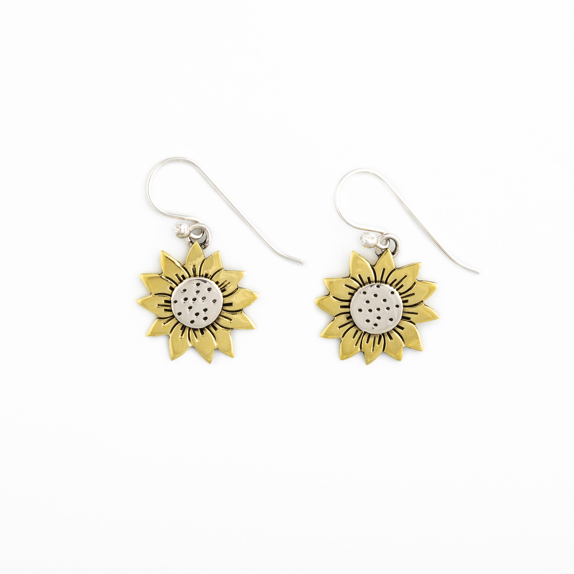 Mixed Metal Dangling Flower Earrings、mySite、camillekostekn