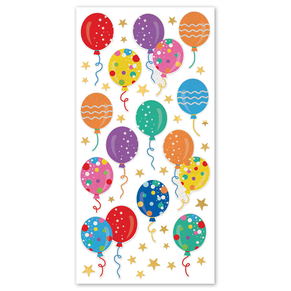  Birthday Balloons Holographic Foil Stickers - Packaged、mySite、ghnorth