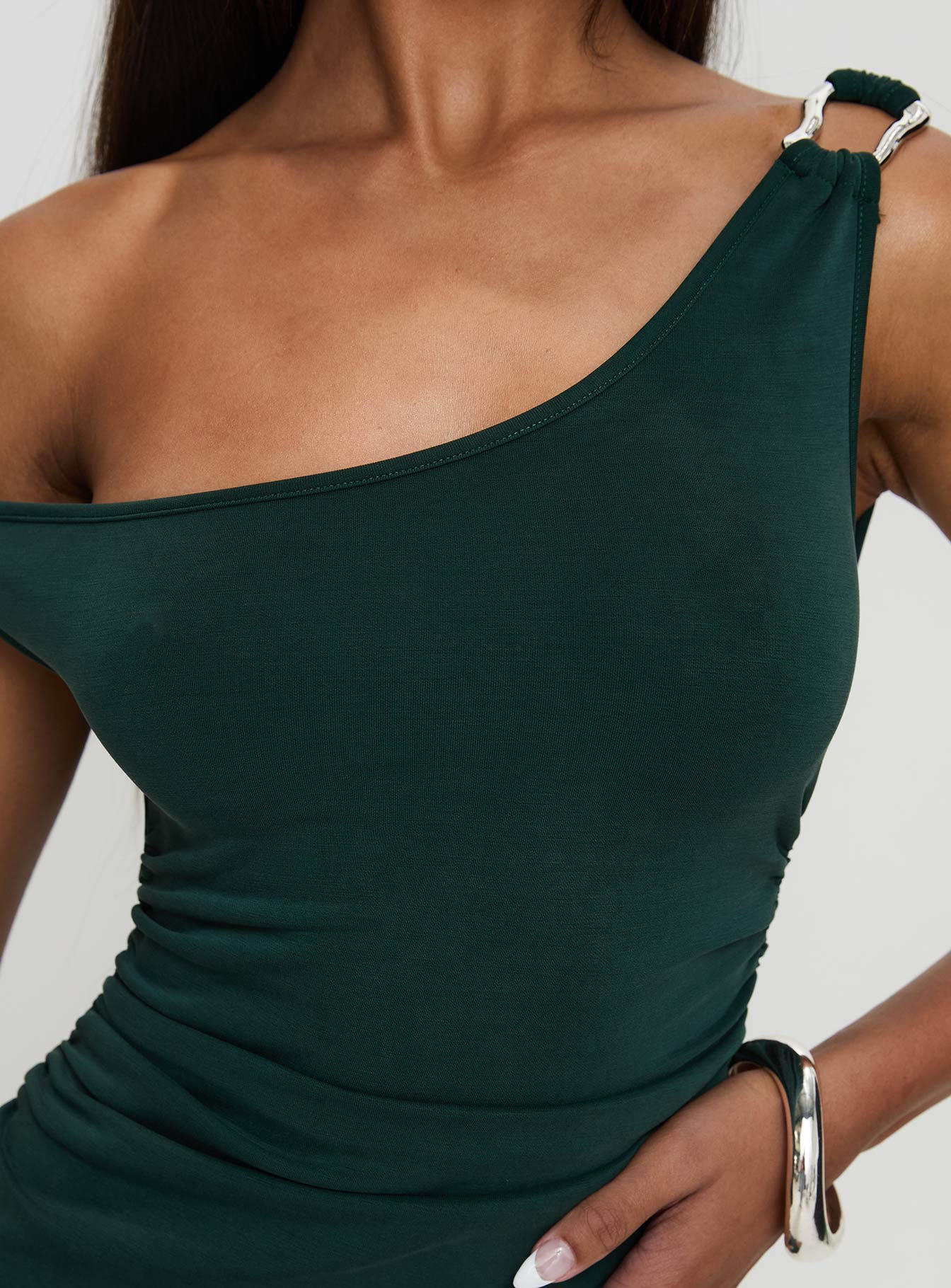 Rios One Shoulder Maxi Dress Green、mySite、solidvoid