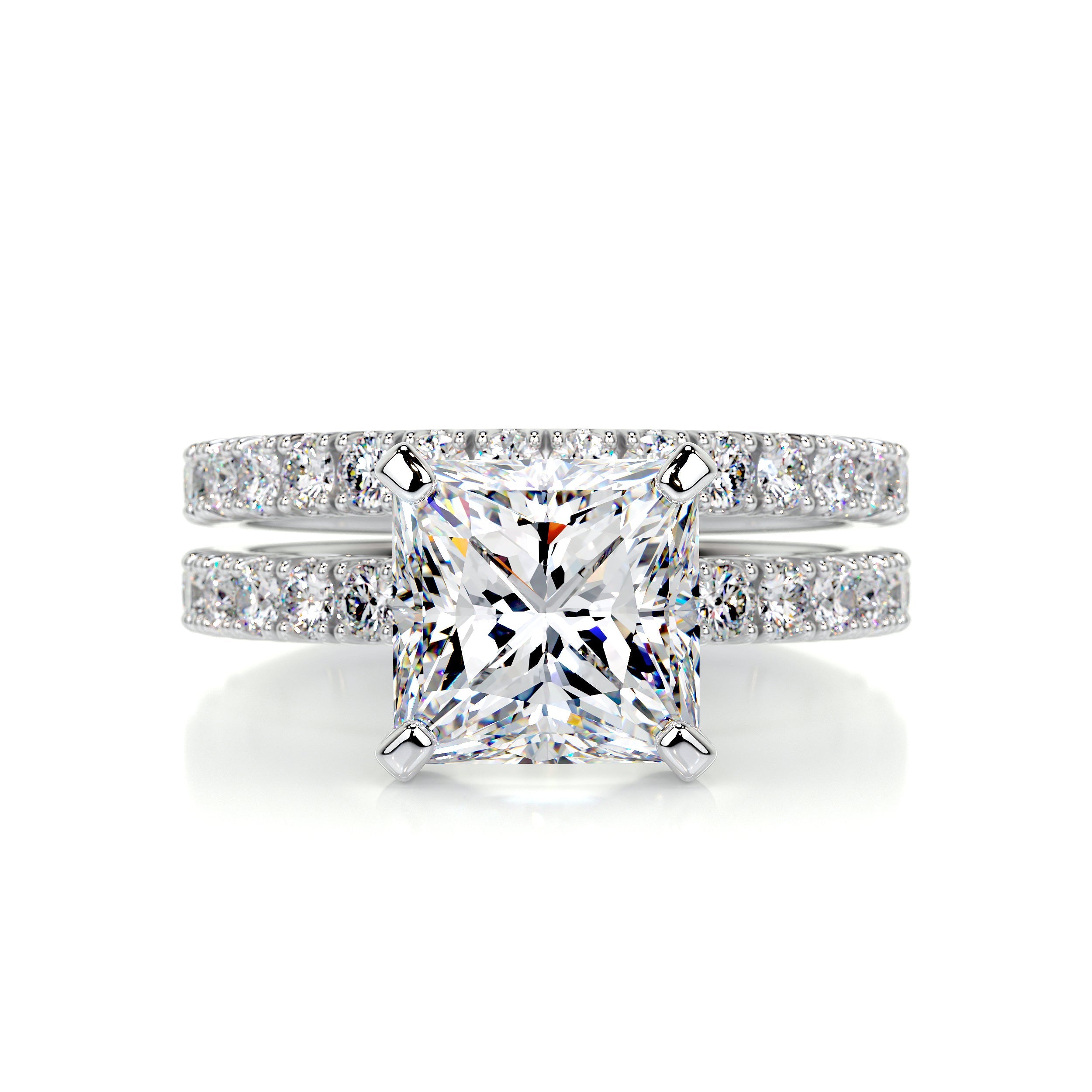 Blair Moissanite & Diamonds Bridal Set -14K White Gold (RTS)、mySite、hinf8tx79