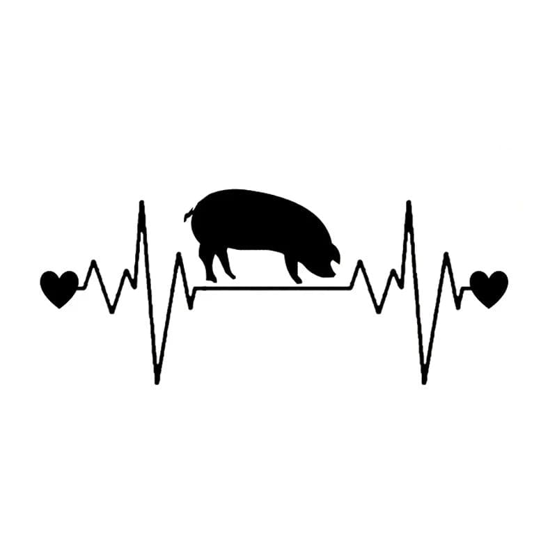 Pig Lover Bumper Stickers Heartbeats for Piggies!、mySite、g9winljtr
