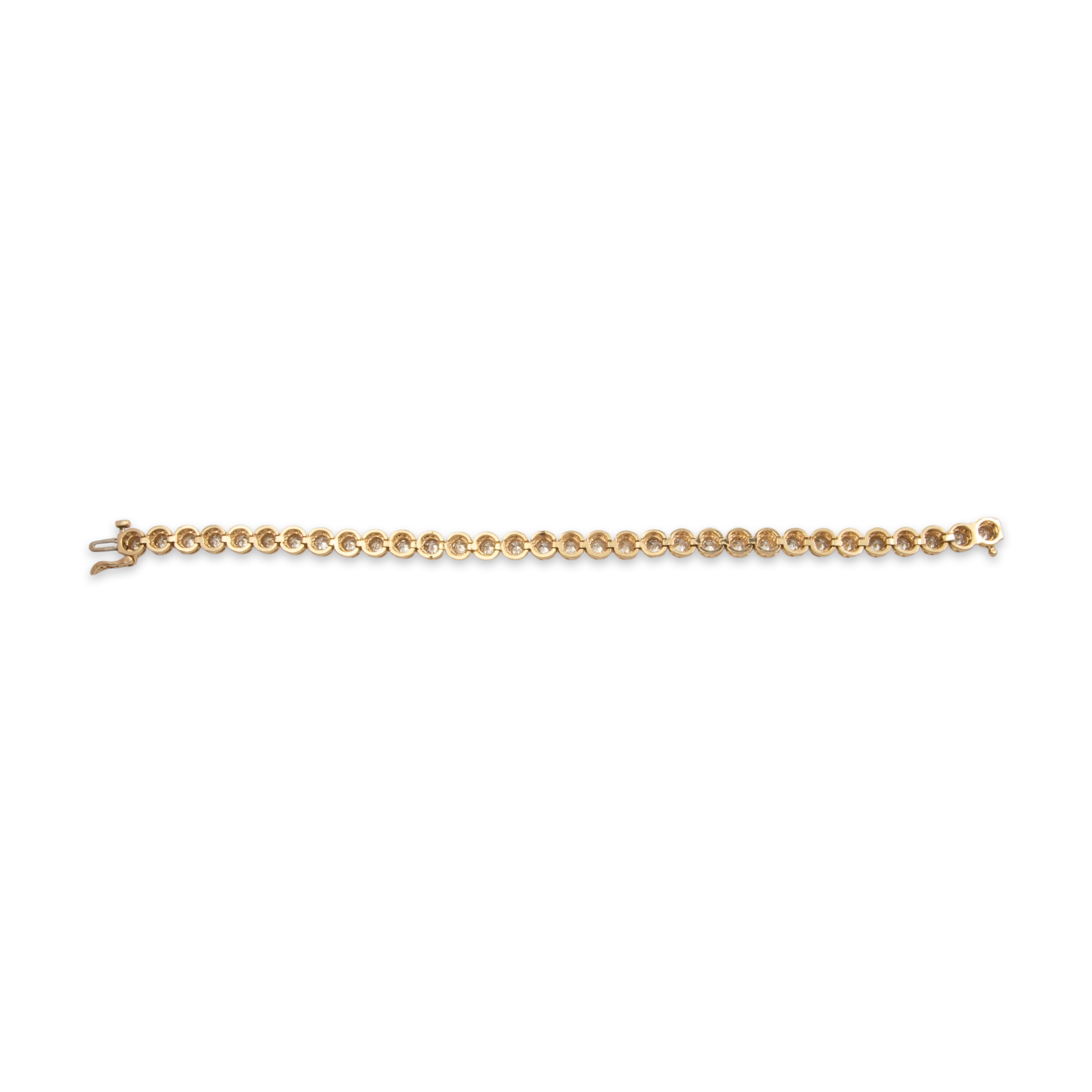 Estate 14k Yellow Gold 2.5cttw Diamond Tennis Bracelet 7、mySite、hinf8tx79