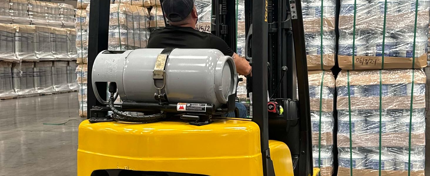 Flame King 33.5LB Empty Steel Forklift Propane Tank Cylinder with Built-in Gauge. Gray