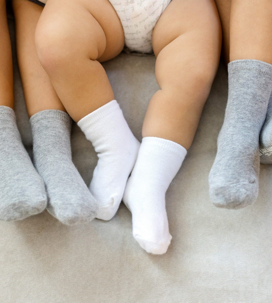 Solid Organic Cotton Toddler Crew Socks 6 Pack - Cloud、mySite、g9winljtr