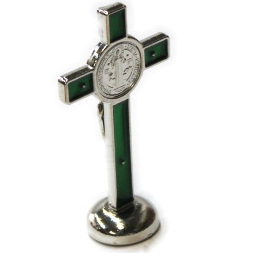  Holy Land Market Saint Benedict Small Crucifix with Sticker for Car or Table (3 inches)、mySite、elrpsem3k