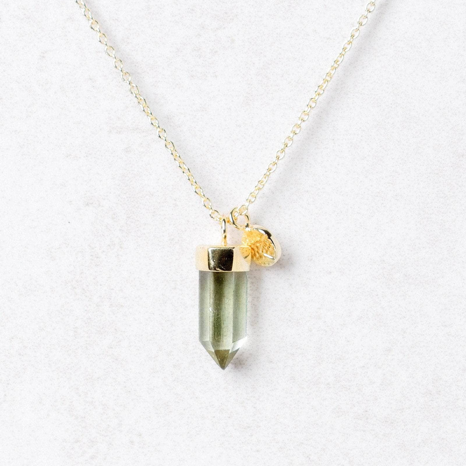 Delicate Green Amethyst Crystal Point Necklace、mySite、hinf8tx79