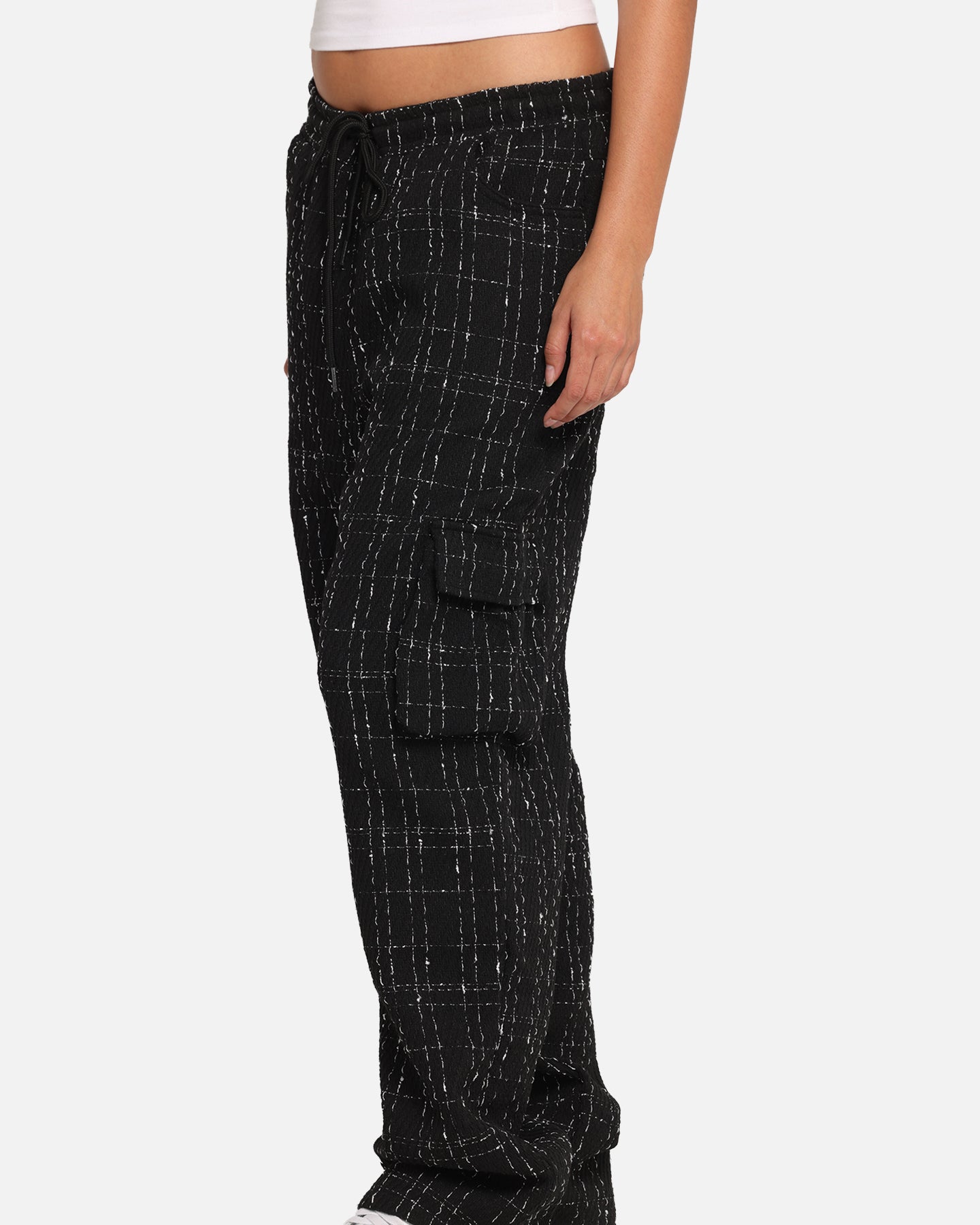 XXIII Boucle Tweed Cargo Pants Black、mySite、zt4zffjzw