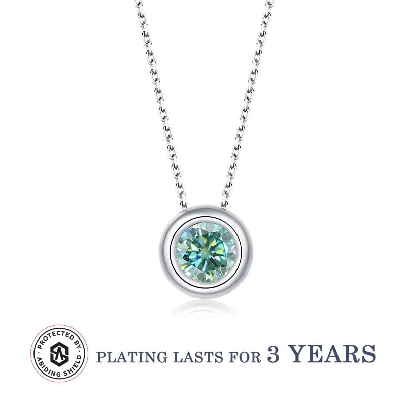 Moissanite 1ct Colored GRA Bezel Set Jewelry 925 Sterling Silver Lasting Beauty Plating、mySite、g9winljtr