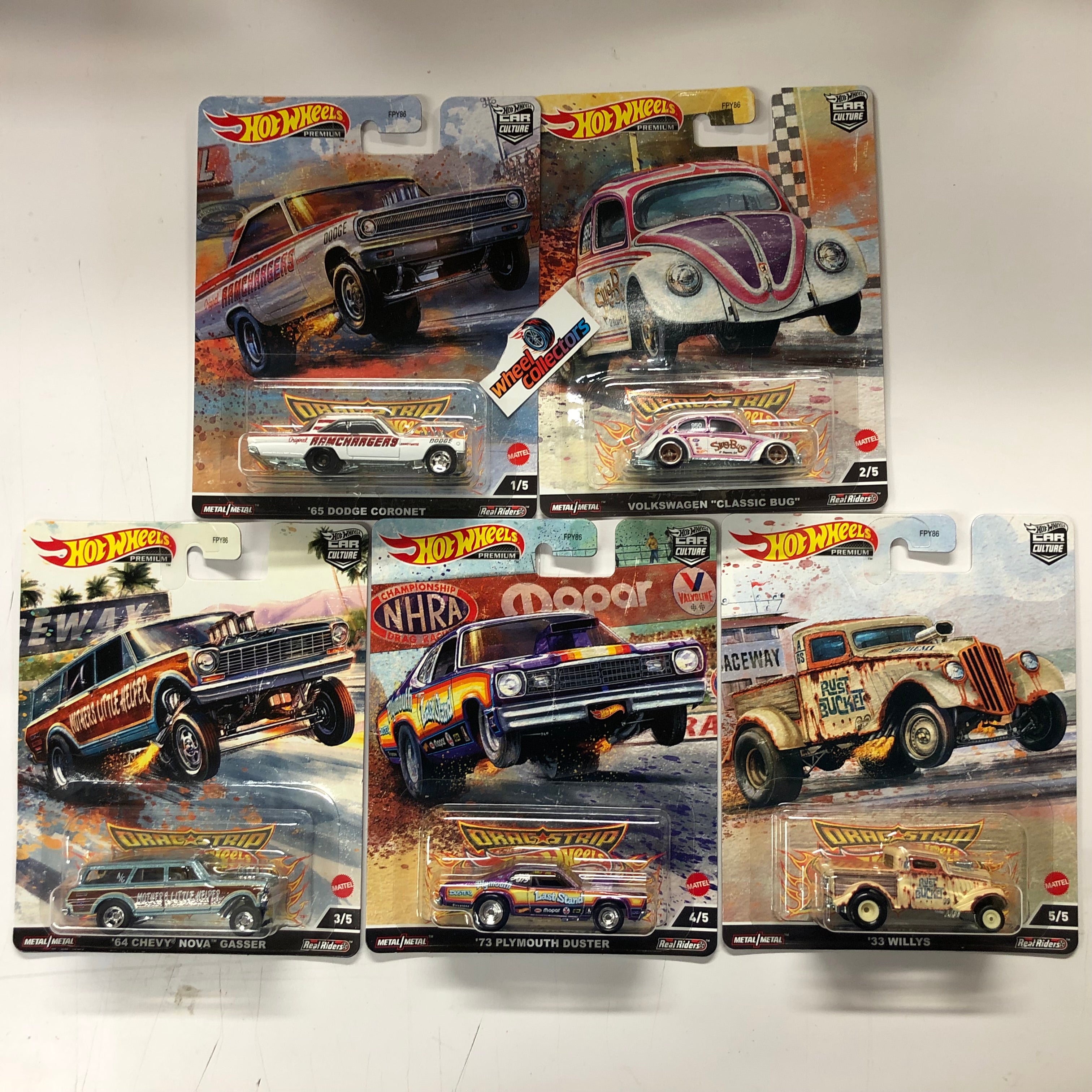 Drag Strip Complete 5 Car Set * 2022 Hot Wheels Car Culture Case R、mySite、hgirdovlk
