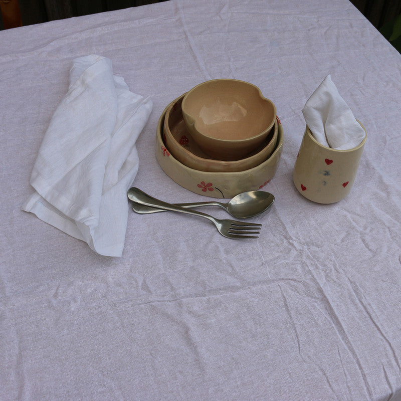 Pure Linen Table Cover | White、mySite、camillekostekn