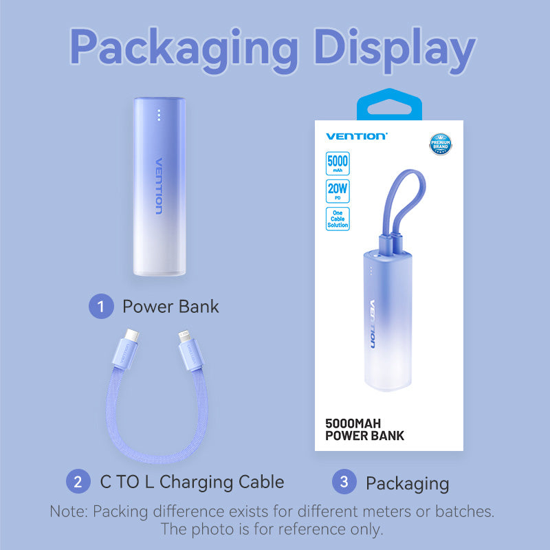 Vention 5000mAh Power Bank 20W、mySite、fannypackpong