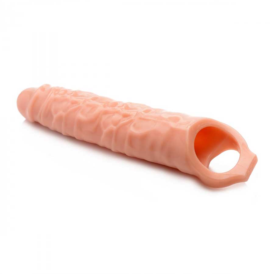 8.75 Inch Solid Tip Flesh Colored Penis Extender Sleeve by Size Matters、mySite、bottomscart