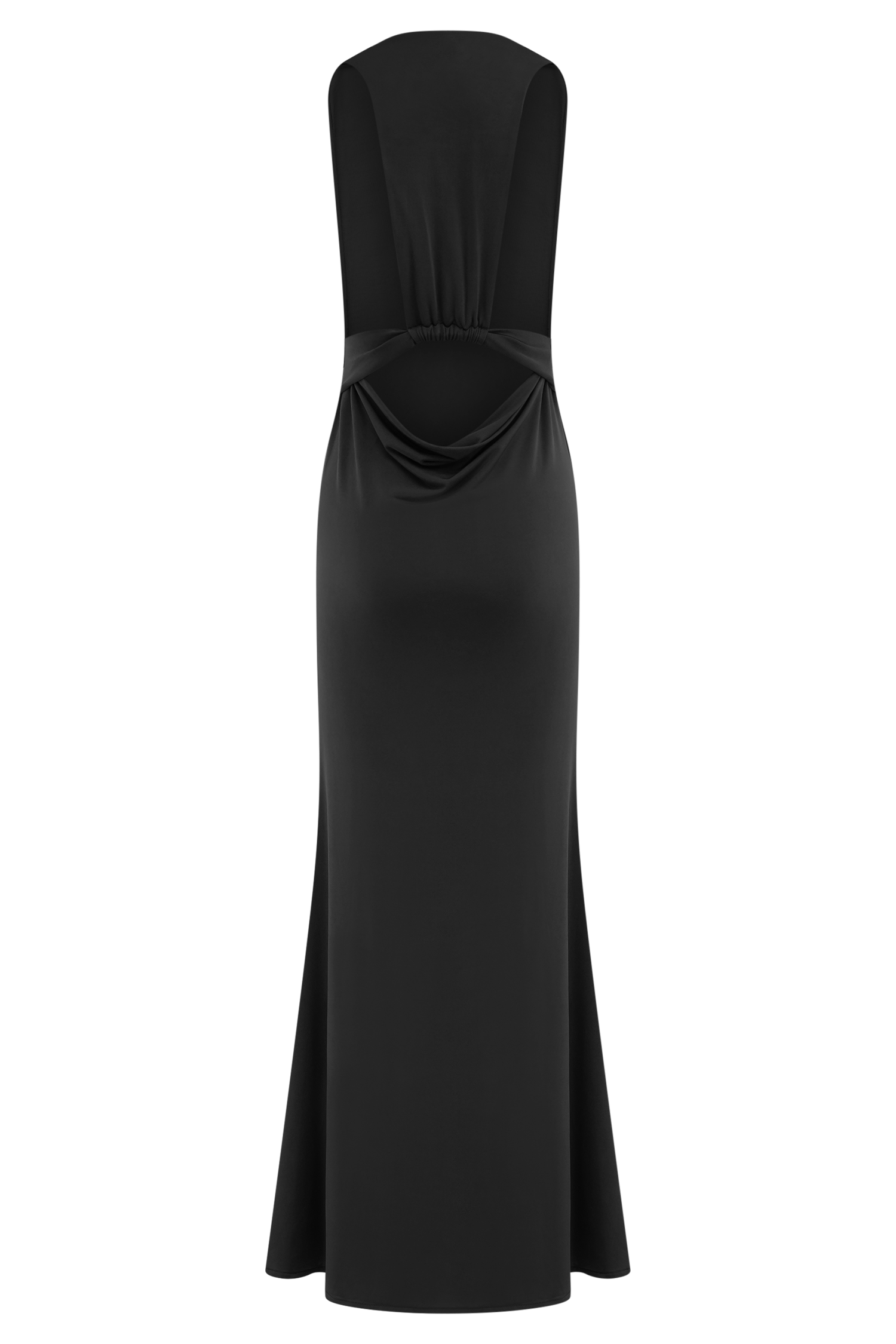 Elke Slinky V Neck Maxi Dress - Black、mySite、solidvoid