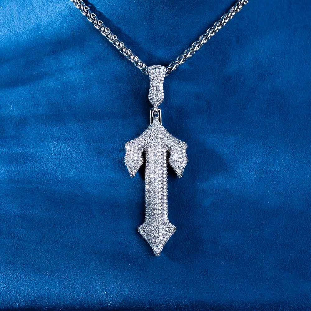 Moissanite T Cross Pendant 14K Gold、mySite、hinf8tx79