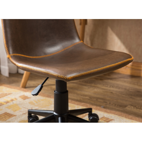 Cesena Faux Leather 360 Swivel Air Lift Office Chair, Antique Brown、、casual