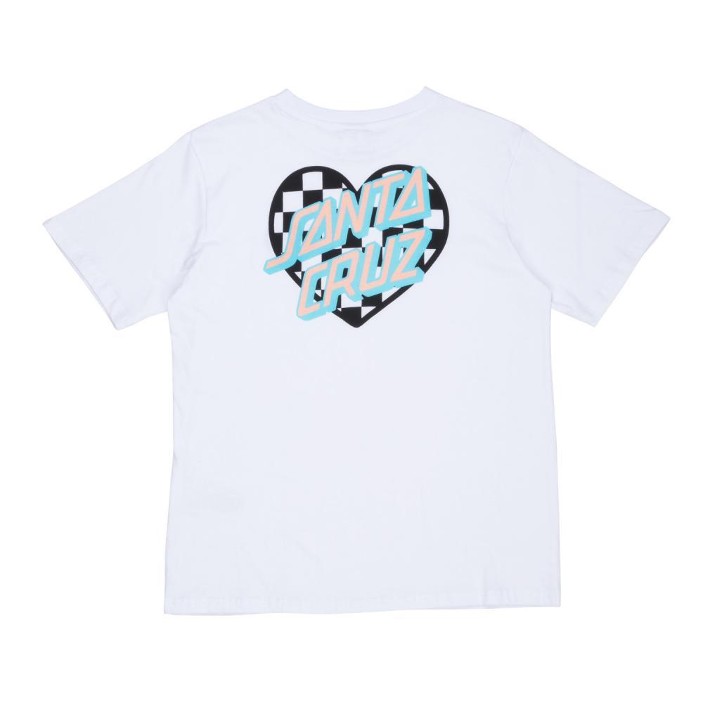  Santa Cruz Womens Heart Dot Check T-Shirt - White、mySite、merchandisen