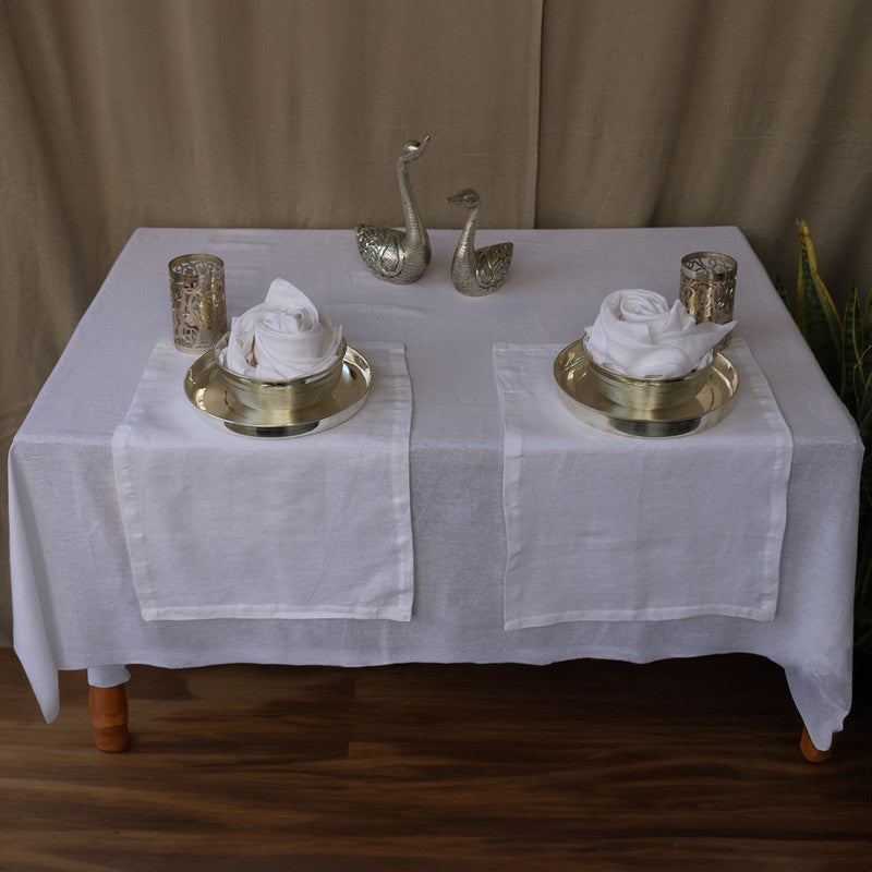 Pure Linen Table Cover | White、mySite、camillekostekn