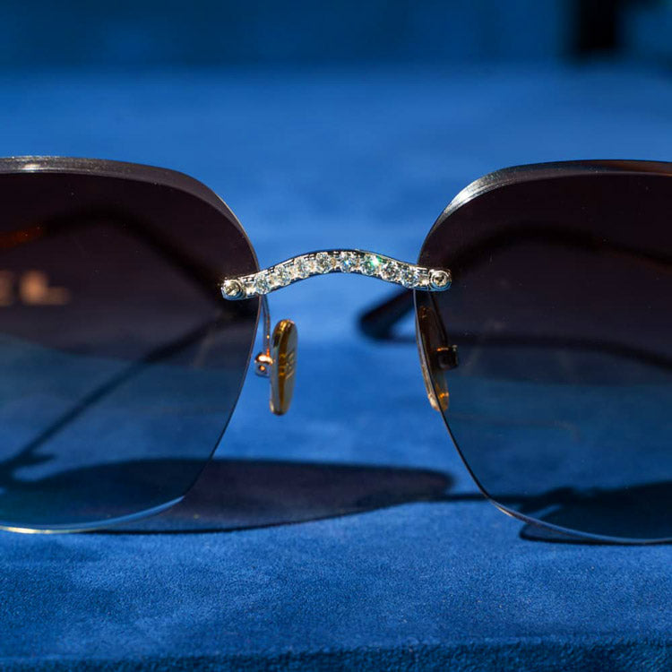 Moissanite Rimless Aviator Sunglasses 14K Gold、mySite、hinf8tx79