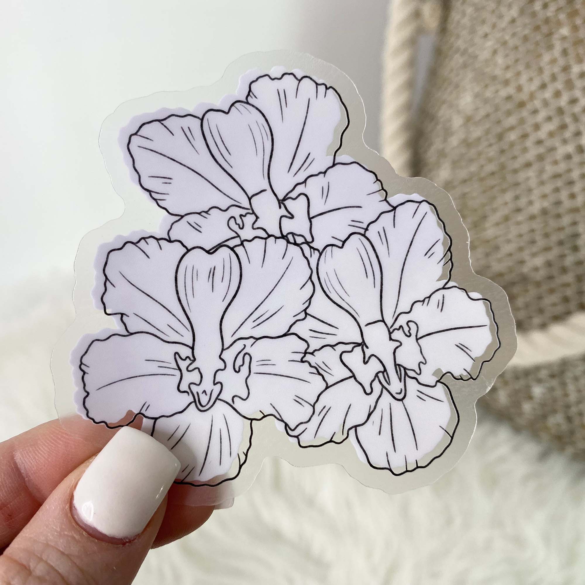  Moth Orchids Watercolor - Clear Sticker、mySite、ghnorth