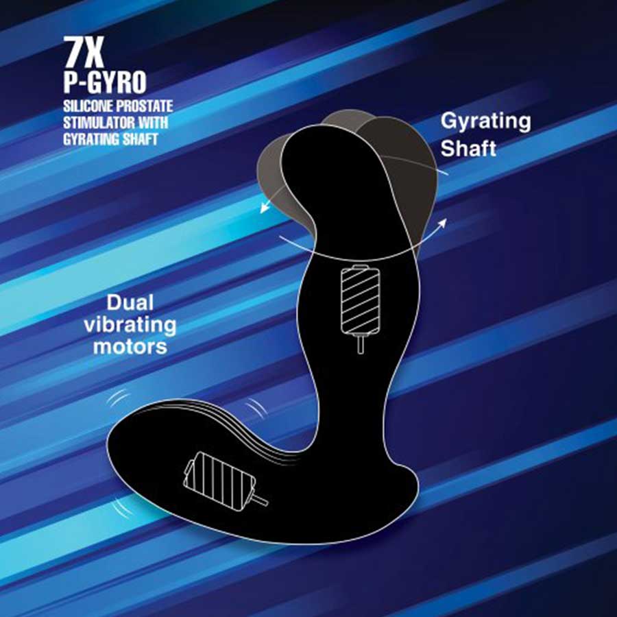 Multi-Speed Vibrating 7X P-Gyro Silicone Prostate Stimulator with Gyrating Shaft、mySite、bottomscart