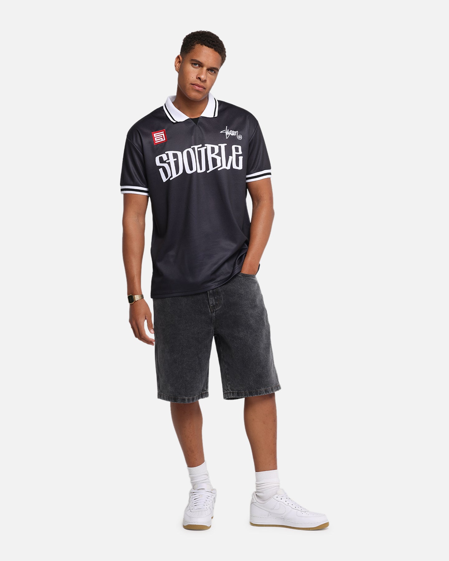 S Double Football Jersey Solid Black、mySite、zt4zffjzw