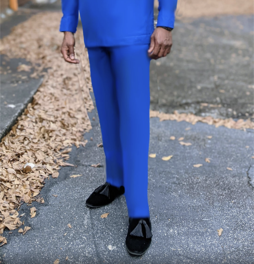 Timi Blue African Cotton Drawstring Pants-DP3774P、mySite、solidvoid