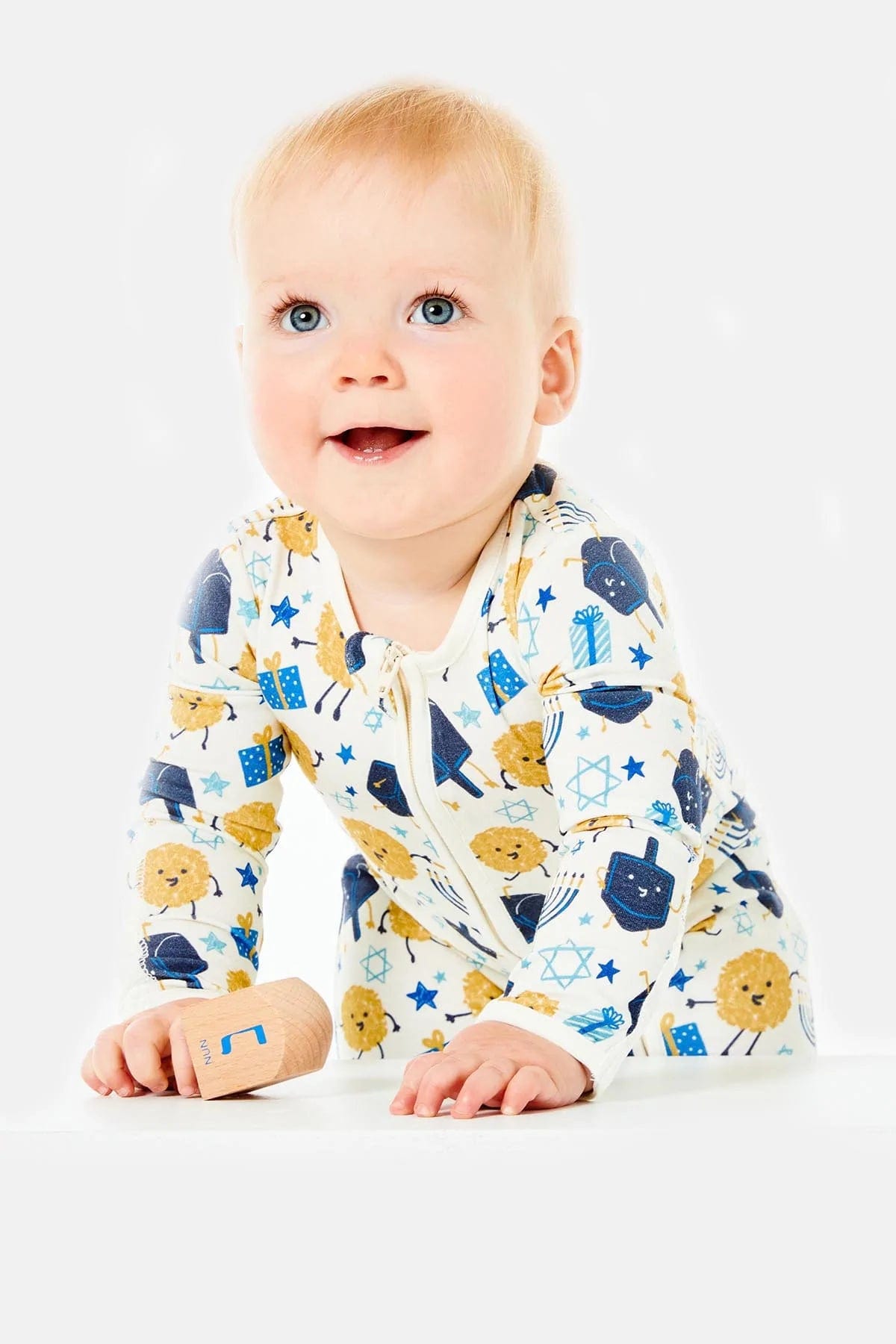 Baby Hanukkah Soft & Stretchy Zipper Footie - (0 - 12M)、mySite、topwebapps