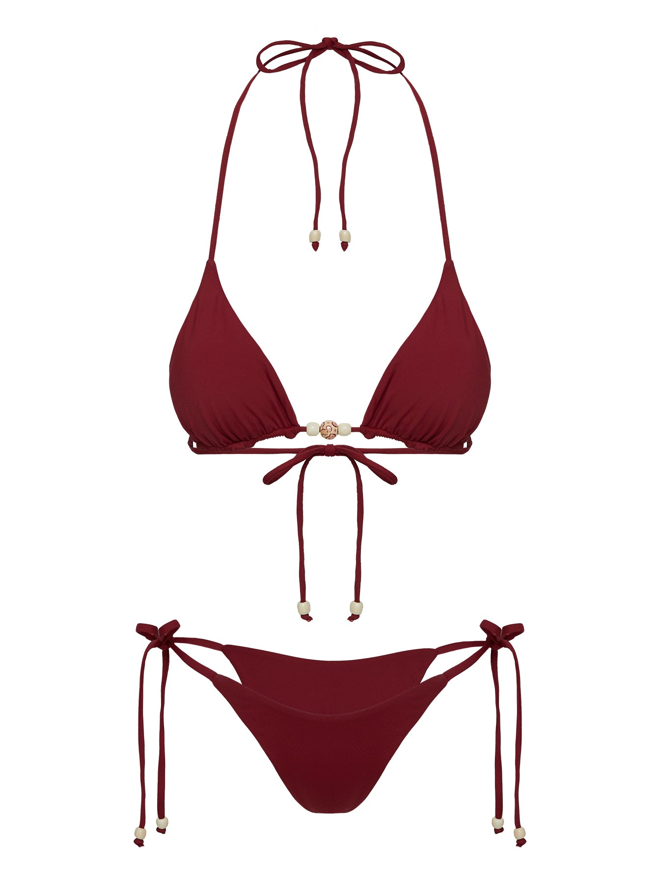 Smithie Triangle Bikini Top Burgundy、mySite、solidvoid