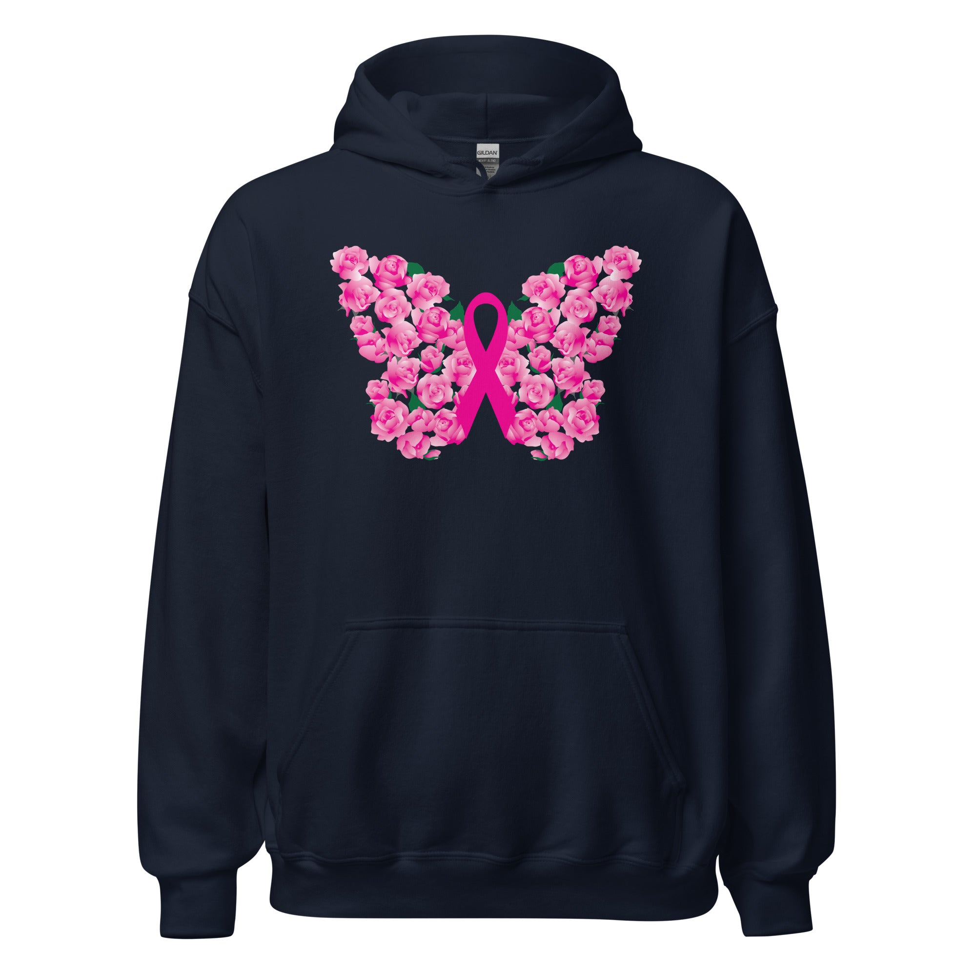 Pink Ribbon Floral Butterfly Hoodie、mySite、camillekostekn