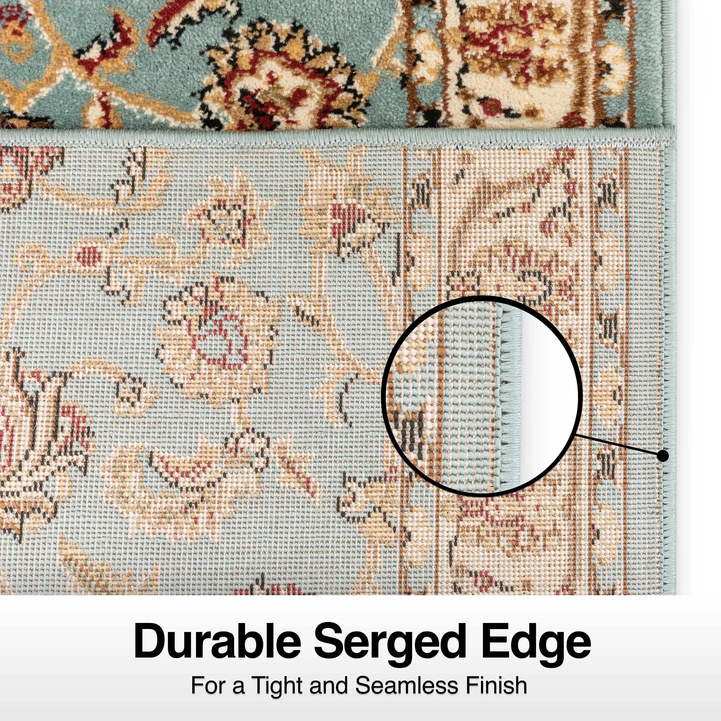 Sarouk Custom Size Runner Traditional Light Blue 27 Inch Wide x Choose Your Length Hallway Runner Rug、mySite、gigharbornorthrealestate