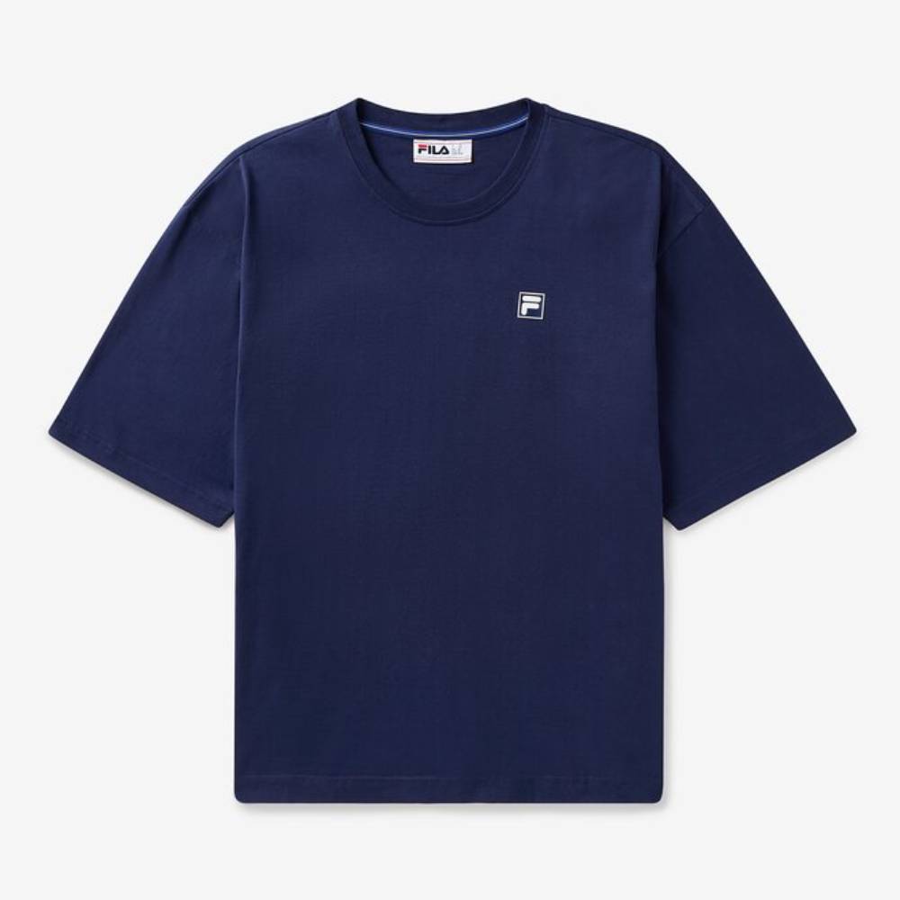 Fila Unisex Country Club Raquet Box Tee Top (Fila Navy)