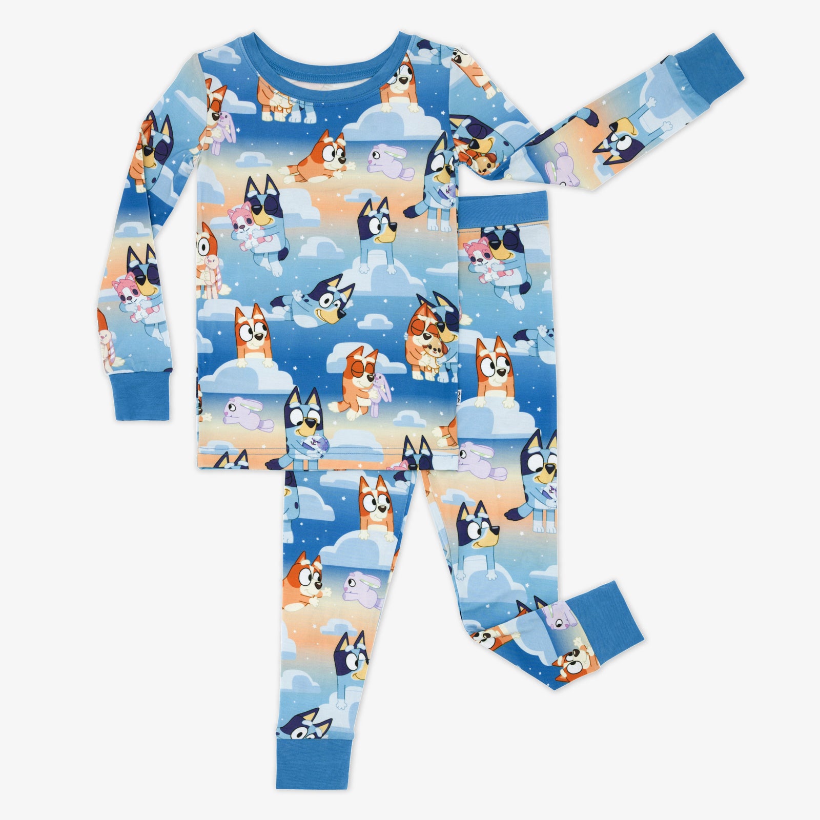 Bluey Blue Sleepytime Two-Piece Long Sleeve & Pants Pajama Set、mySite、g9winljtr