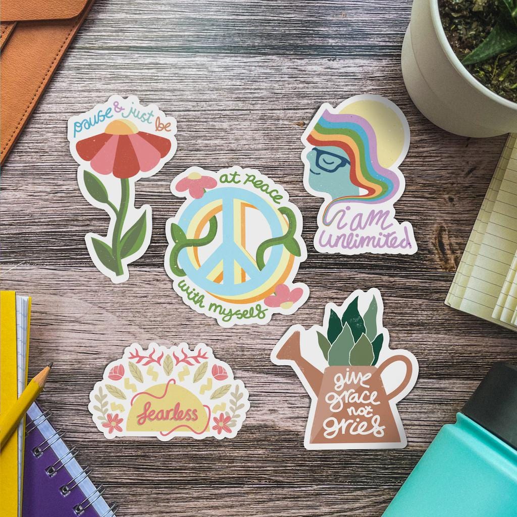  Positivity Sticker 5 Pack - Fearless、mySite、elrpsem3k