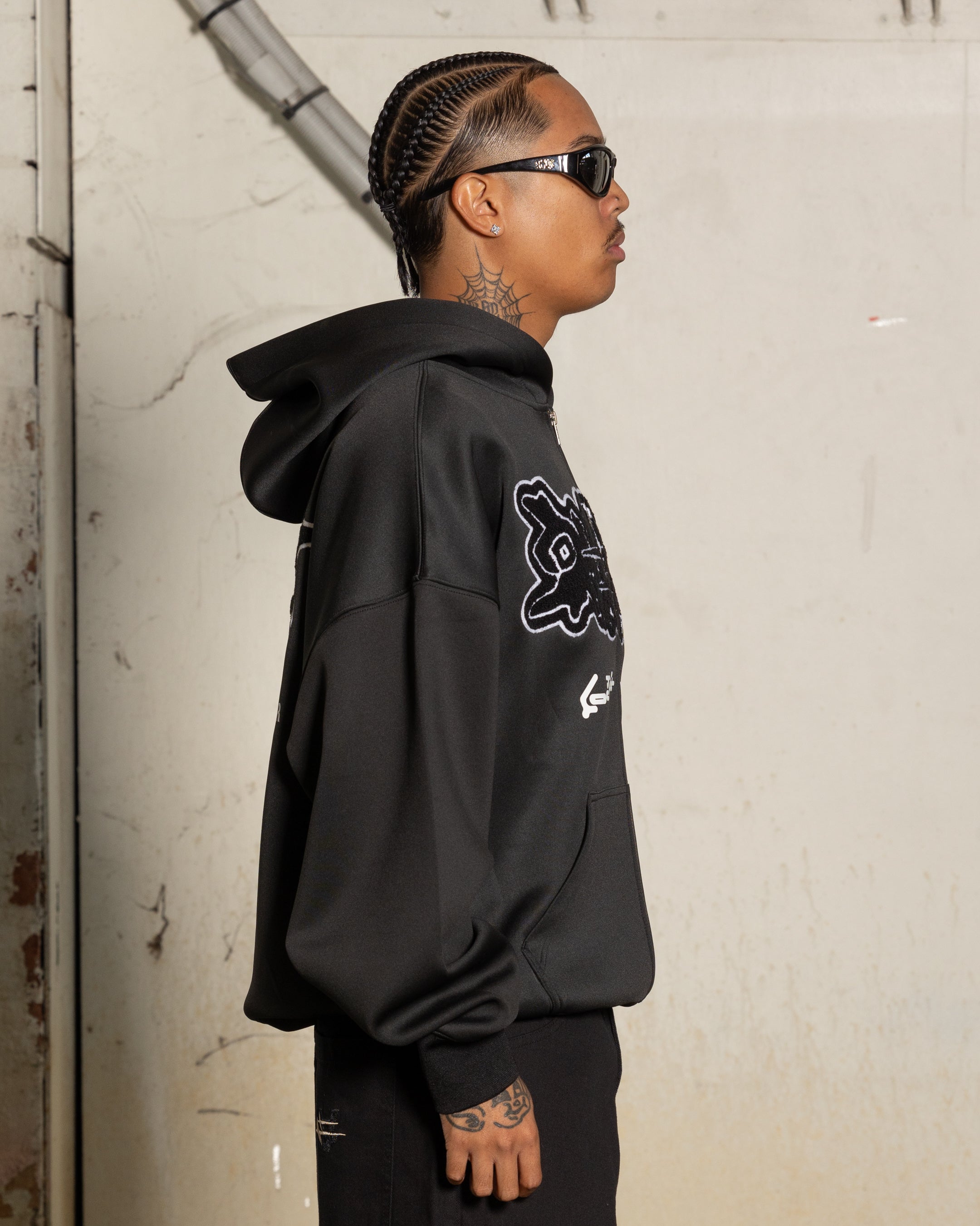 Loiter X The Anti Order Zip Hoodie Black、mySite、zt4zffjzw