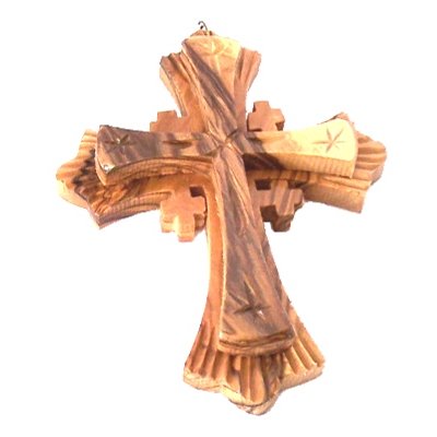  Holy Land Market Olive Wood Cross Two Layers 3.75 H、mySite、elrpsem3k