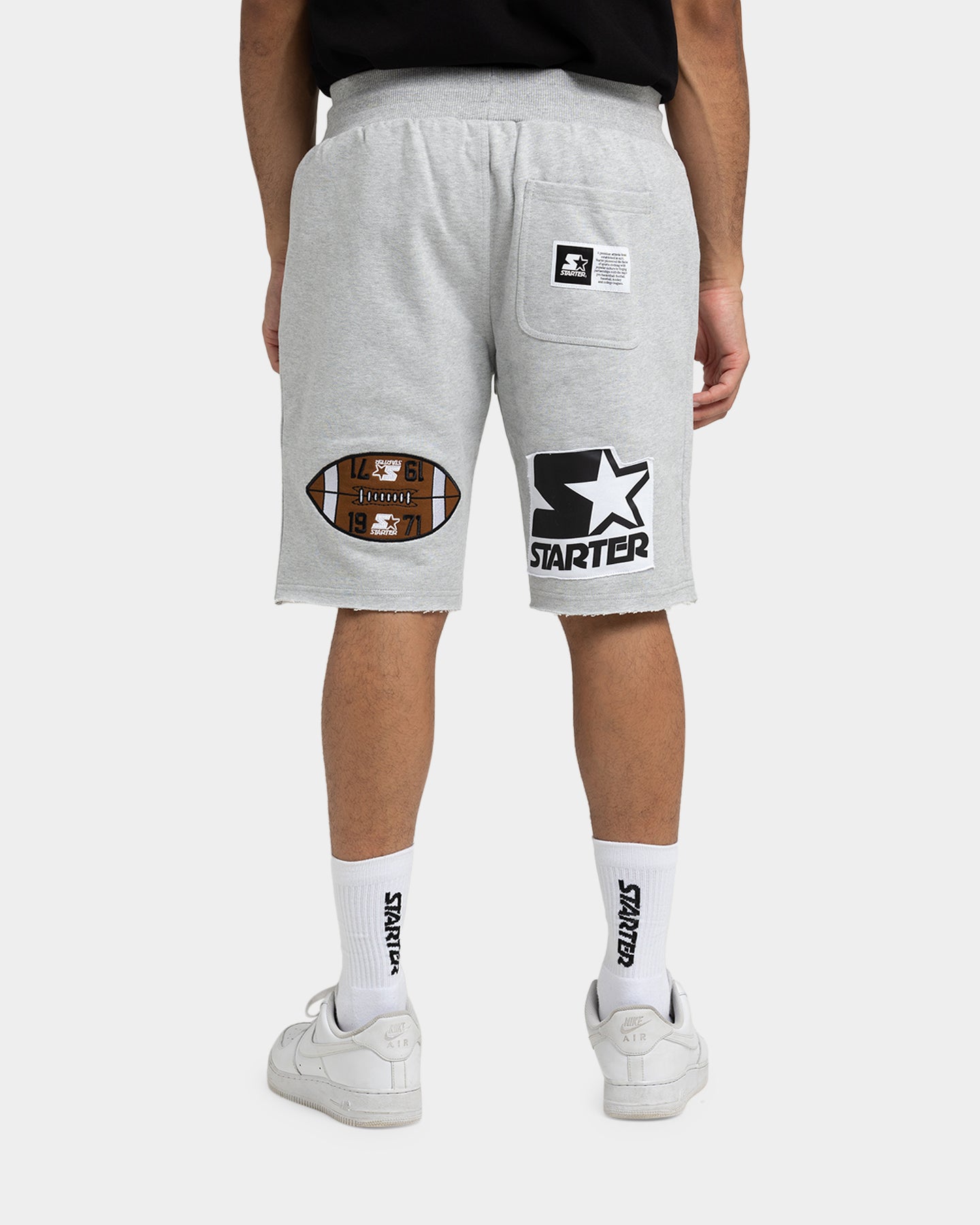 Starter Football Track Shorts Grey Marle、mySite、zt4zffjzw