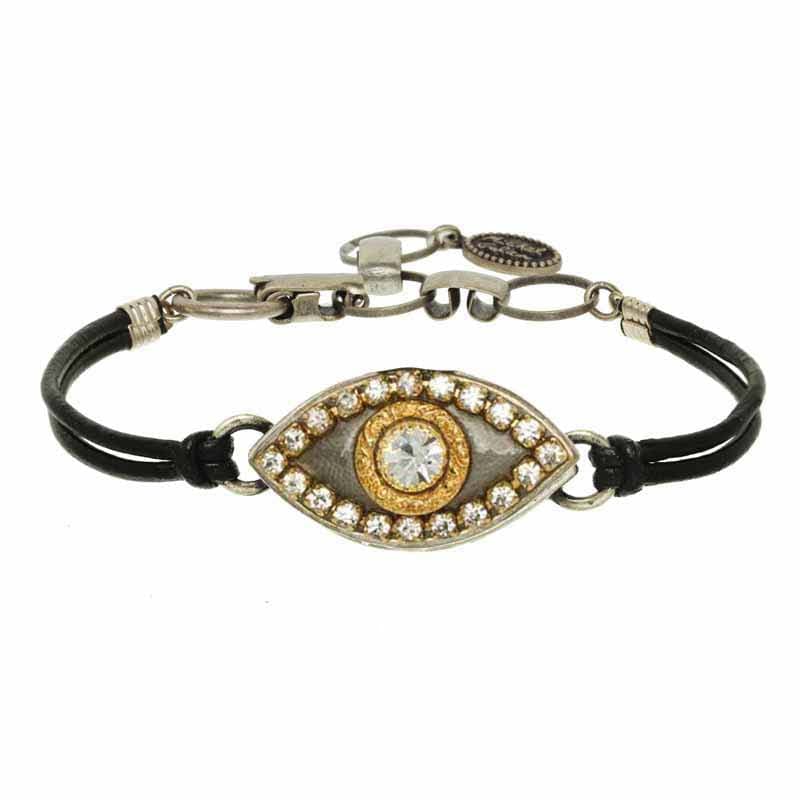 Swarovski Crystals Gold and Silver Evil Eye Bracelet by Michal Golan、mySite、topwebapps