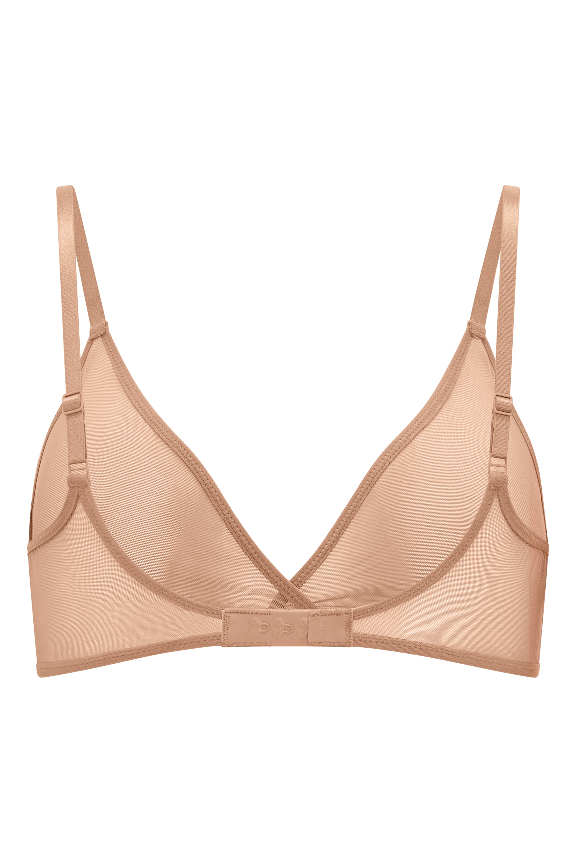 Soft Mesh Single Layer Triangle Bra in Warm Peach、mySite、solidvoid