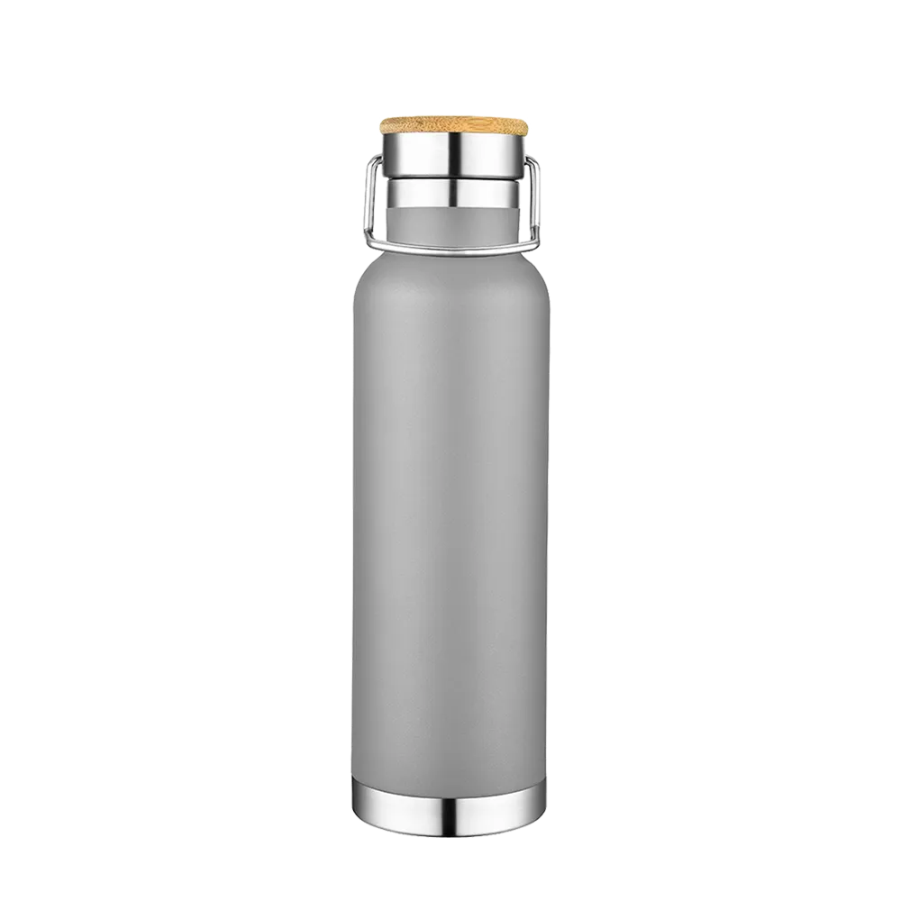 Slate 22 oz Vacuum Bottle W/ Bamboo Top、mySite、noshort