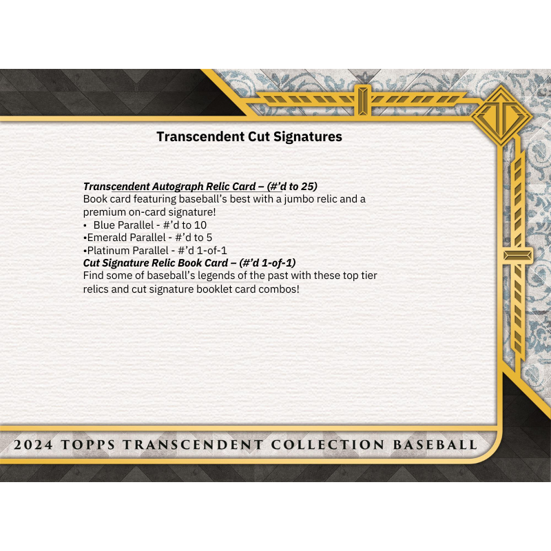 2024 Topps Transcendent Baseball Hobby Case、mySite、waistdrama